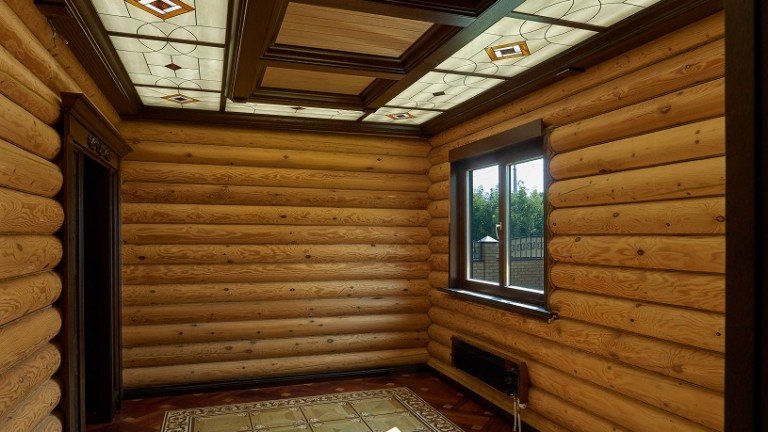 Потолок в деревянном доме
